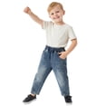 thumbnail image 3 of Versatile Boys Denim Pants with Relaxed Fit For Everyday Wear Washed Blue Casual Jeans Kids Easy Care Stitching Comfortable WaistBlue4-5 Years, 3 of 6