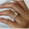 thumbnail image 6 of Jewelerix Radiant Cut Moissanite Bridal Ring Set, Minimalist Vermeil White Gold Engagement Ring, Double Band Wedding Statement Ring for Women, 6 of 7