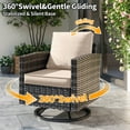 thumbnail image 3 of ELPOSUN Patio Furniture Set, 6 Pieces Outdoor Patio Set, All-Weather Wicker Rattan Outdoor Furniture Set with Swivel Chairs for Poolside, Backyard, Gray Wicker Khaki Cushions, 3 of 10