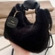 thumbnail image 3 of Bolso de mano de felpa Zulema Tote de hombro Negro, 3 of 5