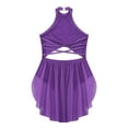 thumbnail image 3 of Miutii Kids Girls Glittery Rhinestone Backless Ballet Leotard Dress Lyrical Jazz Latin Modern Dance Purple 6, 3 of 9