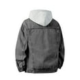 thumbnail image 3 of Men Casual Denim Jacket Loose Long Sleeve Button Detachable Hooded Jean Coat Comfy Lightweight Fall Winter Outwear, 3 of 5