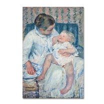Cassatt 'Mother About To Wash Her Sleepy Child' Canvas Art