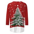 thumbnail image 5 of Gfyviroh Women's Tshirt Tops 3/4 Sleeve Pullover Crewneck Tops Casual Christmas Tree Printing Plus Size Loose Tops, 5 of 5