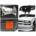 thumbnail image 2 of Chevy S10 Blazer PickUp Crystal Black Headlights+Clear Corner Signal Lamps, 2 of 2
