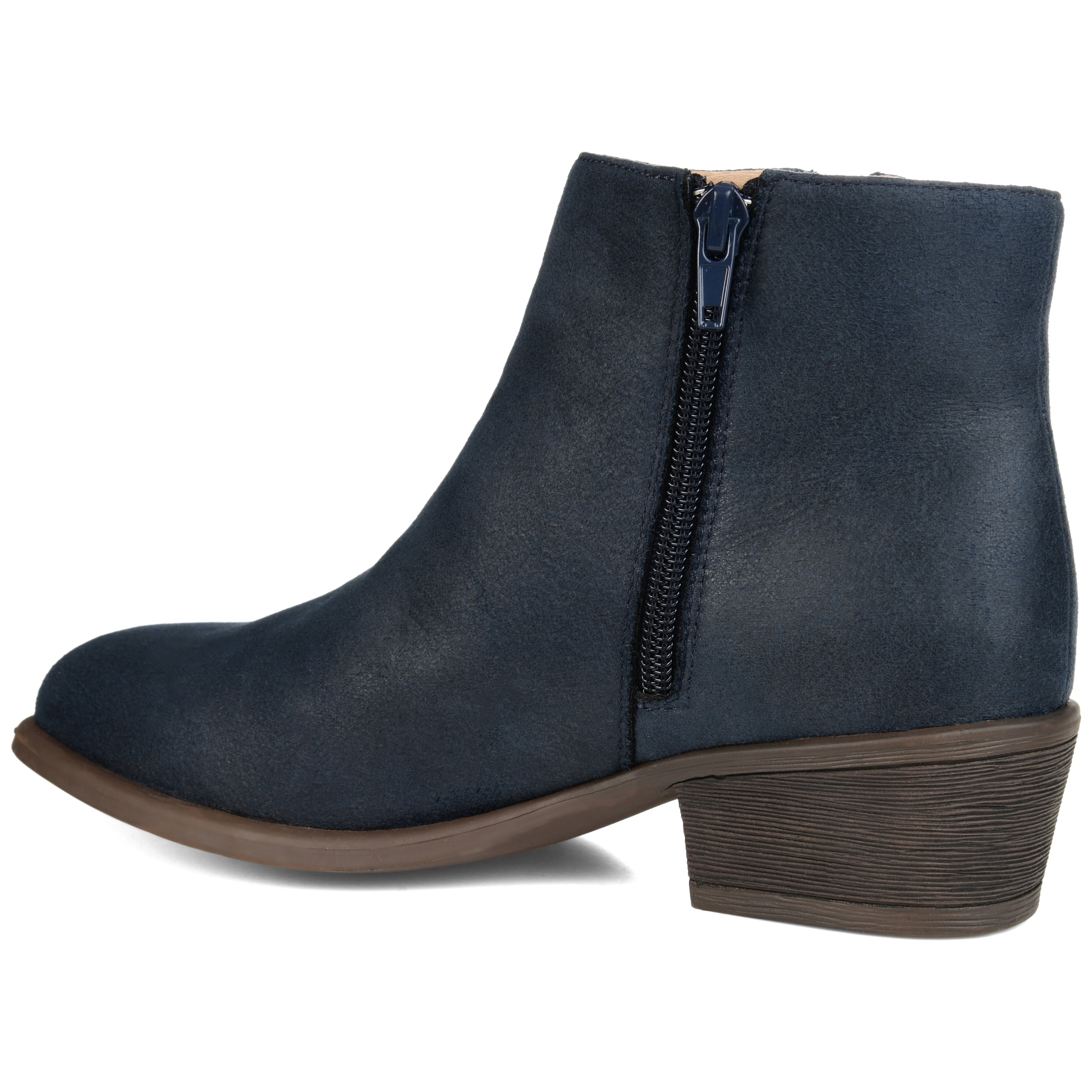 Journee Womens Jayda Inside Zip Stacked Heel Booties