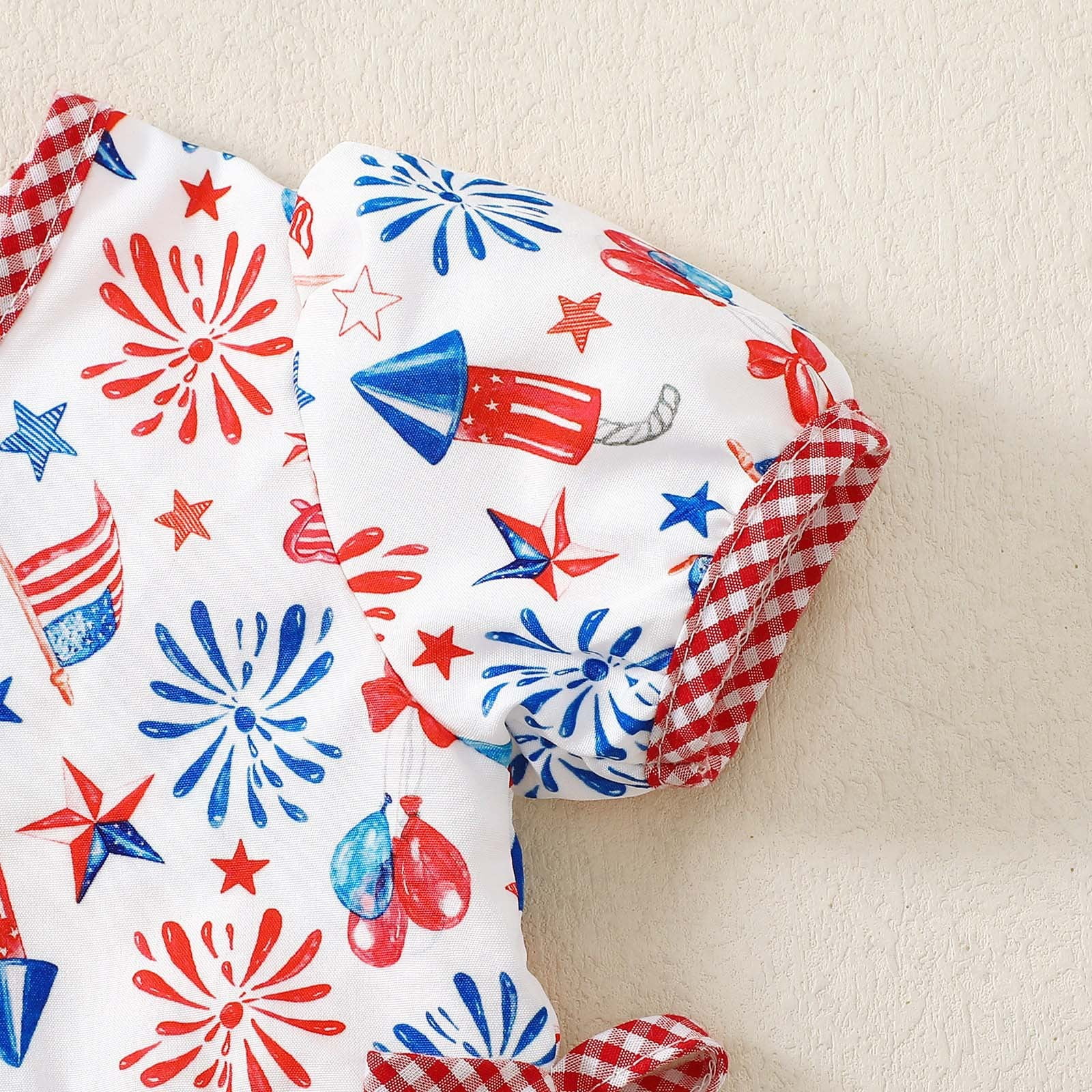 eczipvz Preemie Girls Baby Clothes 4th Of July Baby Girl Outfits USA Bubble Romper Jumpsuit Infant Girl Fourth Of July Outfit Summer Clothes(White,0-3 Months)
