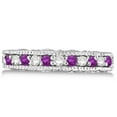 thumbnail image 3 of Diamond and Amethyst Band Filigree Design Ring 14k White Gold (0.60ct), 3 of 6