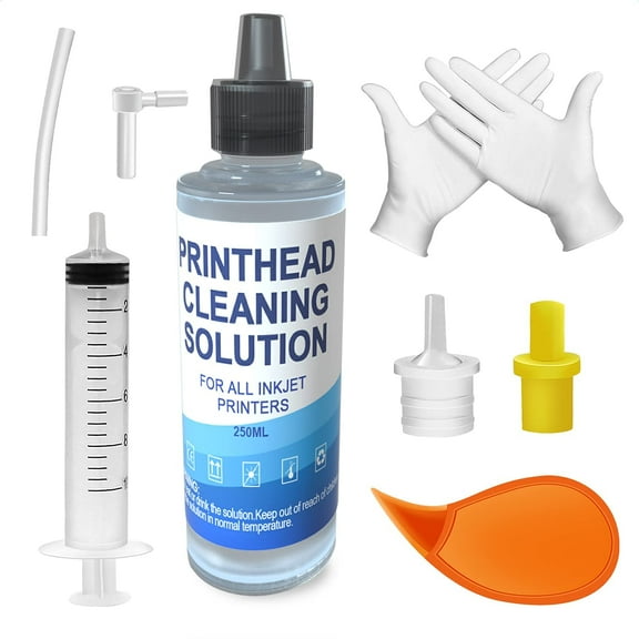 Printhead Cleaning Kit, Printhead Cleaner Kit, Compatible for Inkjet Printers HP/Canon/Brother/Epson 8600 5520 4620 6520 6600 6700 6968 6978 8610 HP 922 Pro100 MX922 Canon Printer (250ML)
