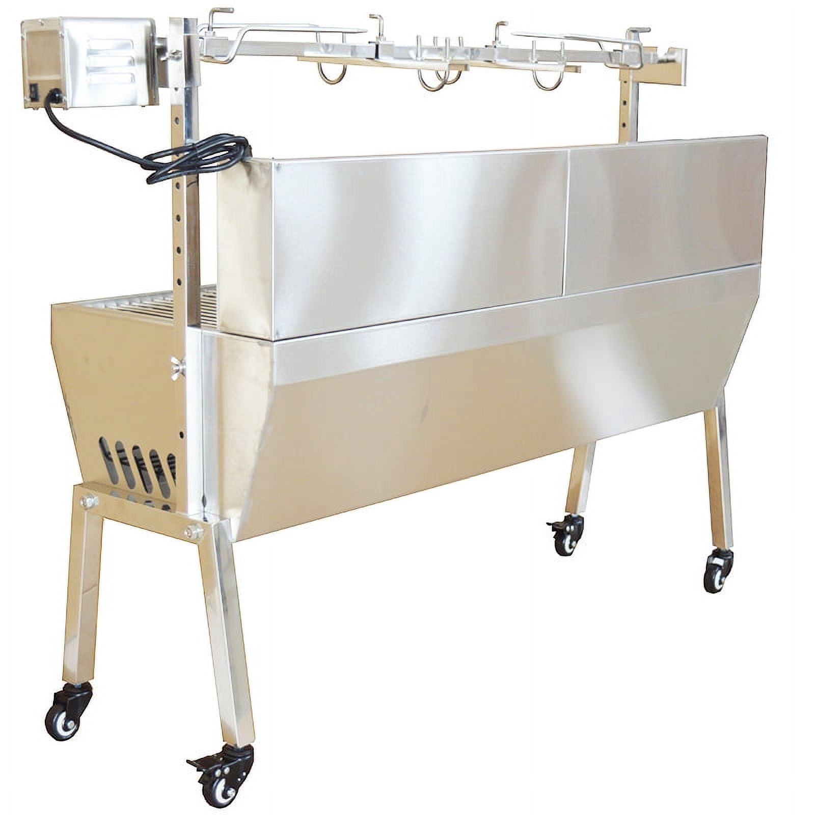 INTBUYING 46inch Stainless Steel Grill Roaster Electric Rotating Grill Outdoor Charcoal BBQ