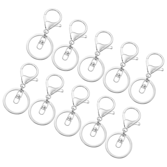 OUNONA 10Ud Para Llaveros De Metal Plata Para Decorar Y Organizar Llaves