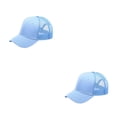 thumbnail image 4 of Jumpingount Gorra de béisbol con cola de caballo ajustable para mujer Azul claro 2piezas Jumpingount CBP032147, 4 of 5