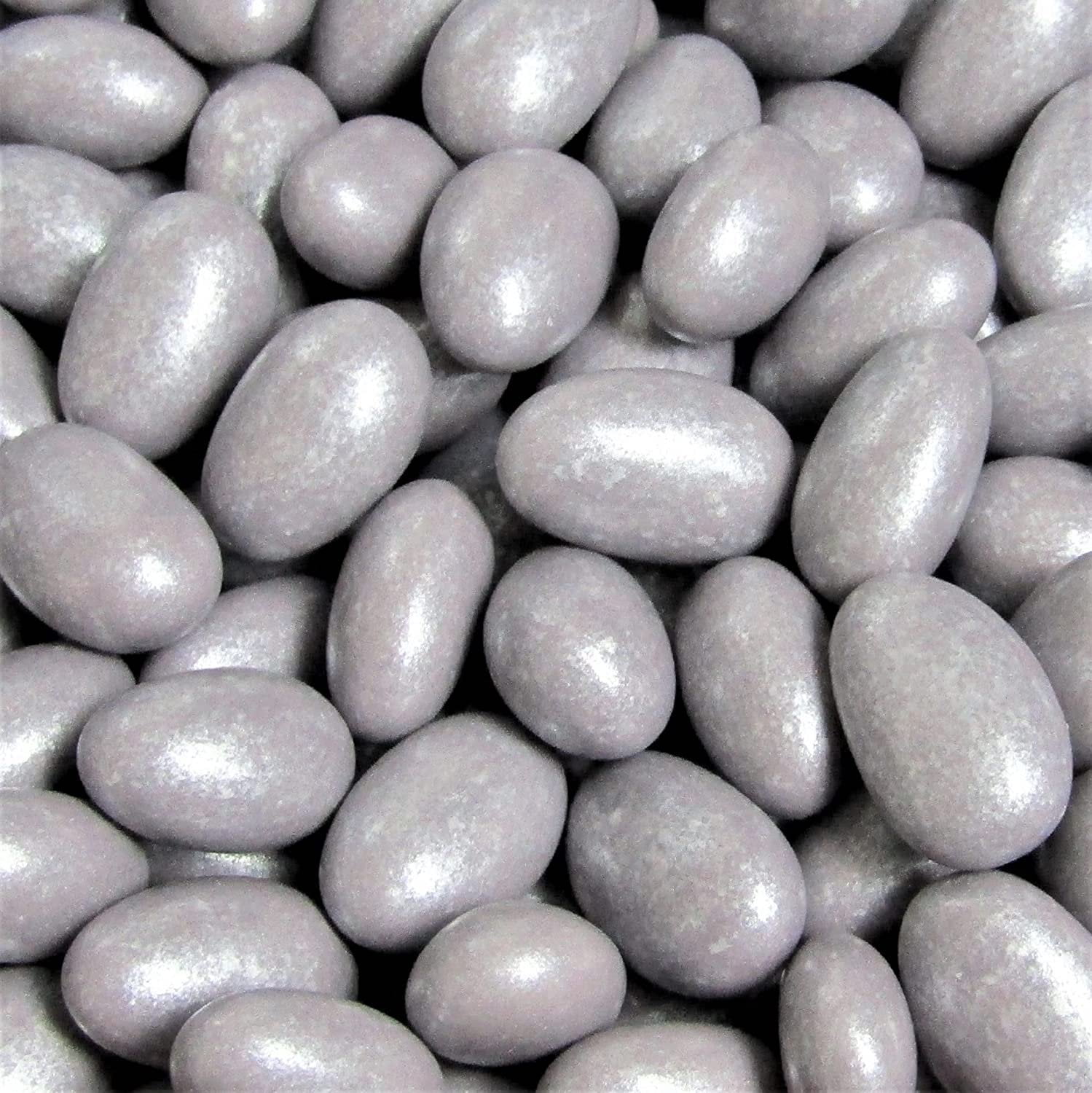 Silver Jordan Almonds by Its Delish, 3 LBS Bulk  Candied Almond Nut with Sweet Hard Candy Coating - Bulk Wedding Favors and Party Buffets, Silver Theme Parties - Vegan & Kosher