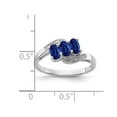 thumbnail image 2 of 1.00 Carat (ctw) Three-Stone Natural Blue Sapphire Ring in Sterling Silver, 2 of 4