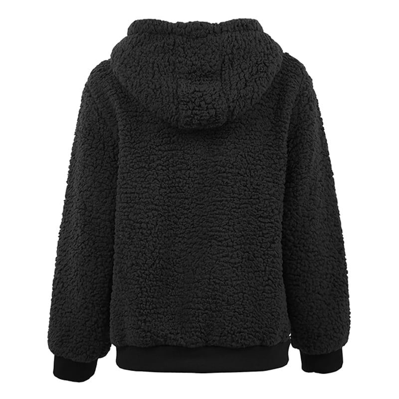 black furry hoodie