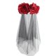 thumbnail image 2 of Rose Floral Veil Halloween Costume Headband Day of the Dead Headpiece for Festival Carnival Party Levamdar 222229-3, 2 of 7