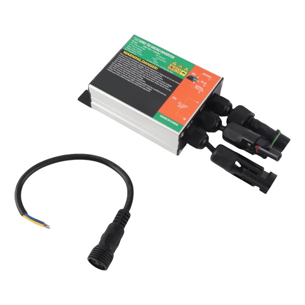 M Buder Micro Inversor Solar Conexión a Red MPPT Onda Sinusoidal Pura Aleación de Aluminio AC 120V 150W (23 cm / 9 inches)