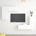thumbnail image 1 of vidaXL 4 Piece TV Cabinet Set White Engineered Wood, 1 of 5