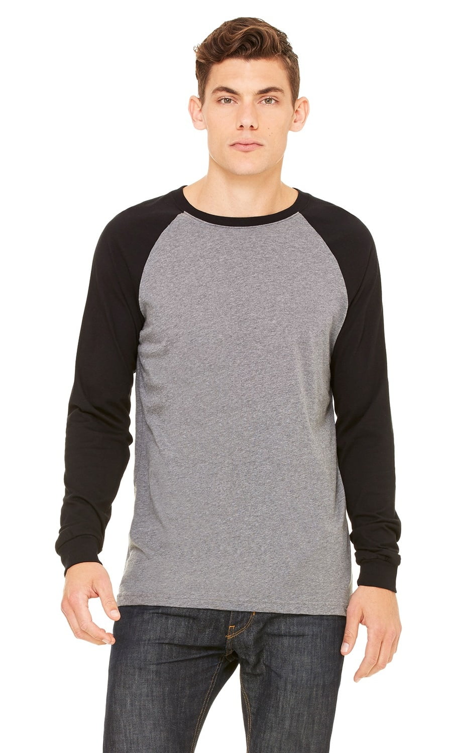 BELLA+CANVAS The Bella + Canvas Mens Jersey Long Sleeve Baseball T