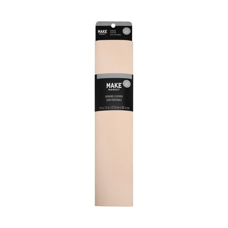 Make Market Genuine Leather Sheet, Premium DIY Crafting Material, Natural, 9" x 12", 1-Pack