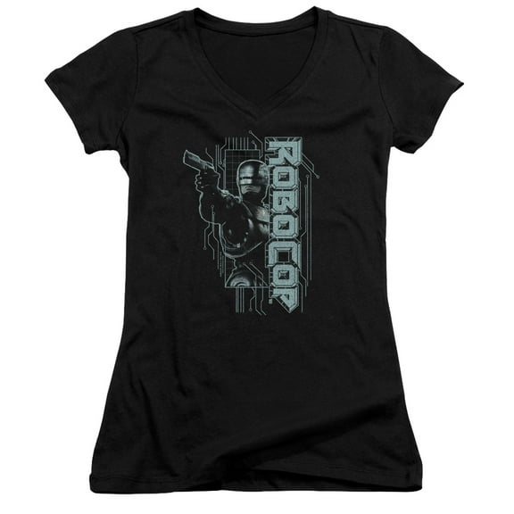 Robocop Murphy Split Junior Women's V-Neck T-Shirt Black