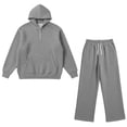 thumbnail image 7 of RMGVDSD Boys Clothes 2 Piece Fashion Fall Outfits Quarter Zip Hoodie Sweatshirts Wide Leg Sweatpants Solid Color Sweatsuit Sets With Pockets 10-11 Years, 7 of 7