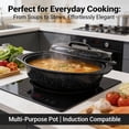 thumbnail image 4 of 16 Inch Roasting Pan with Lid-Covered Oval Roaster-Enamel Carbon Steel Roaster Pot-Excellent Heat Distribution and Non-sticky-for Turkey Chicken Meat & Vegetables-Birthday and Holiday gifts,red, 4 of 8