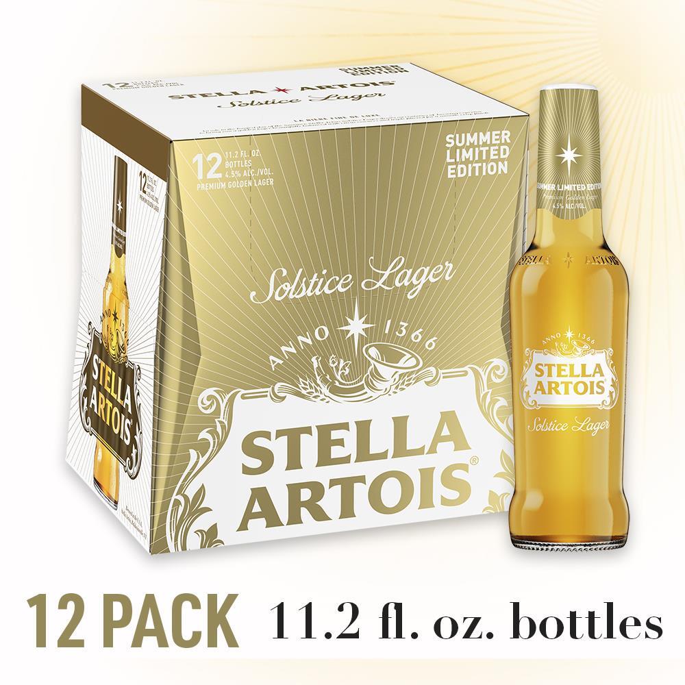 Stella Artois Solstice Lager, 12 Pack 11.2 fl. oz. Bottles, 4.5% ABV ...