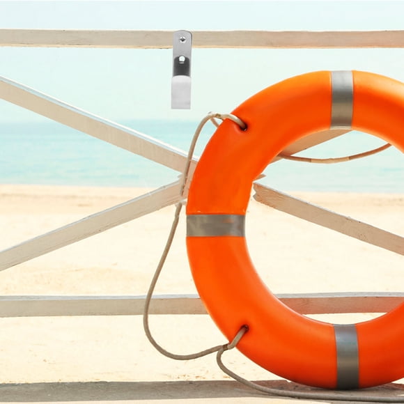 HOOWIFFY Life Safety Ring Life Ring Hanger for Marine Use Silver 1Set