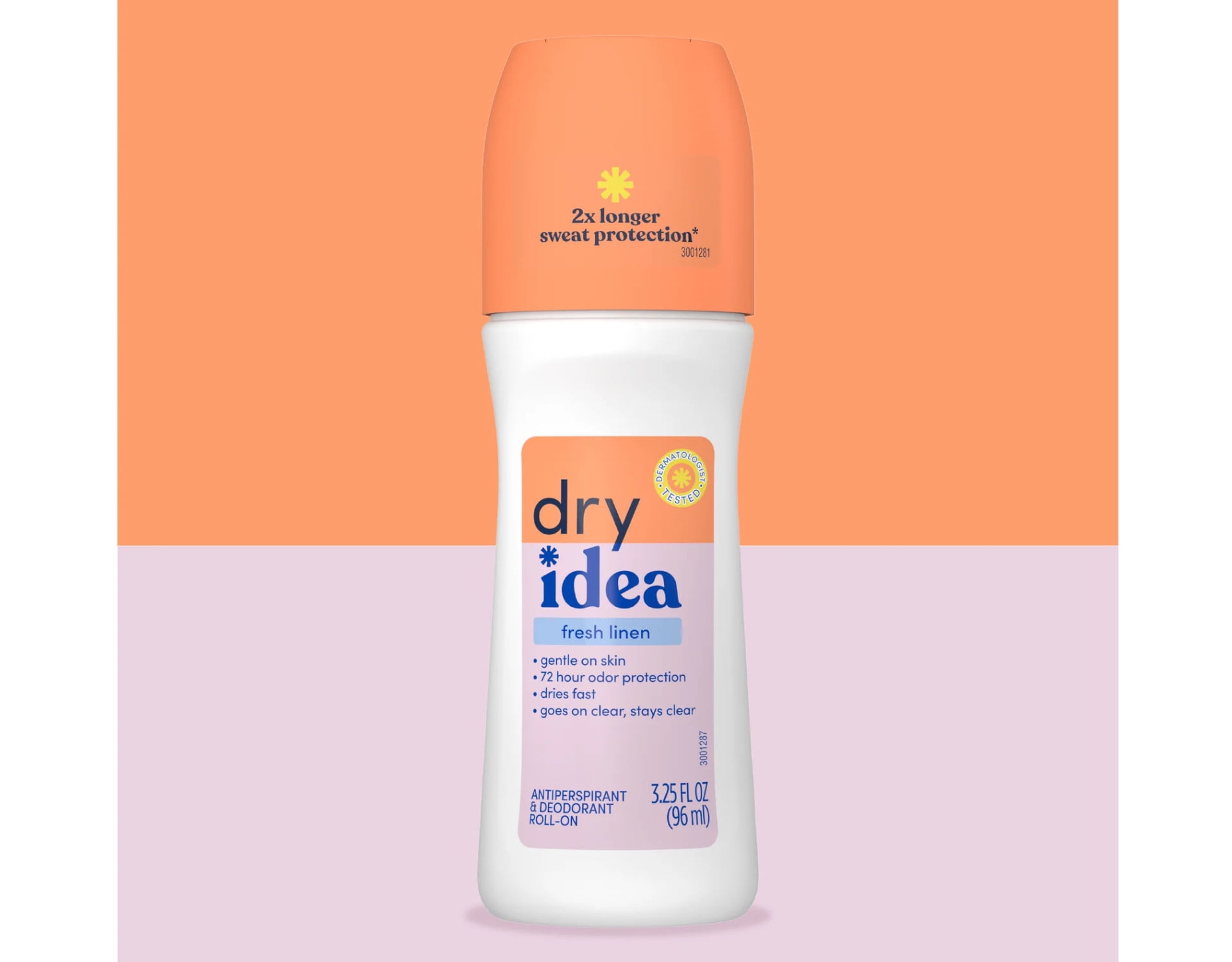 Dry Idea Roll-On Antiperspirant And Deodorant, Fresh Linen Scent - 3.25 oz , 3 Pack, Unisex