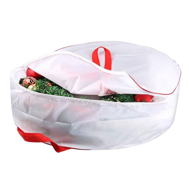 Kearding Bolsa de almacenamiento de guirnaldas práctica y sin polvo para facilitar el transporte Bolsa de almacenamiento de guirnaldas Kits de decoración para fiestas Blanco 30 pulgadas