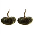 thumbnail image 1 of 2X Calabazas de Terciopelo Grandes para Decorar, Calabazas de Cosecha Artificial Hechas Una Mano, Decoración del Hogar de Acción de Gracias de Halloween de Otoño (Verde), 1 of 2