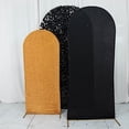 thumbnail image 5 of BalsaCircle 3 Black Gold Fitted Assorted Round Top Wedding Arch Backdrop Stand Covers Party Events Decorations Supplies, 5 of 8