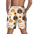 thumbnail image 3 of Kdxio Happy Thanksgiving Day Print Men'S Swim Trunks With Compression Liner 7 Inch Inseam Quick Dry Swim Shorts, 3 of 7