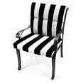 thumbnail image 3 of Jordan Manufacturing 44" x 22" Cabana Black Stripe Rectangular Outdoor Chair Cushion with Ties and Hanger Loop, 3 of 12