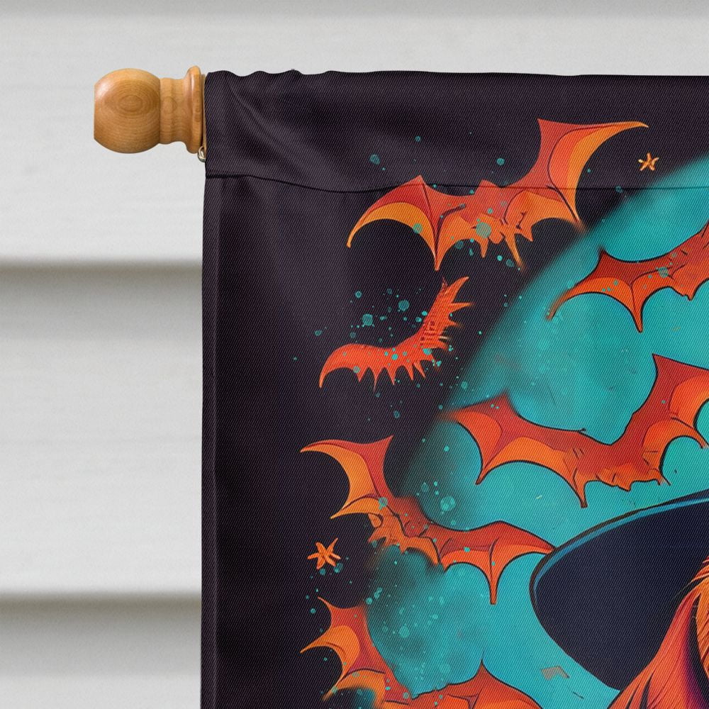 Halloween Dachshund Dog House Flag 28x40IN Double-Sided Polyester Decorative Sleeve Pole Flag for Outdoor Home Garden
