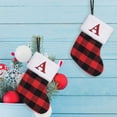 thumbnail image 5 of Boovnll 26 Letters Christmas Stockings, 8" Mini Plaid Personalized Pendant Christmas Stocking White Cuff for Holiday Fireplace Xmas Tree Party Decor Ornaments Gifts, Christmas Decorations, 5 of 6