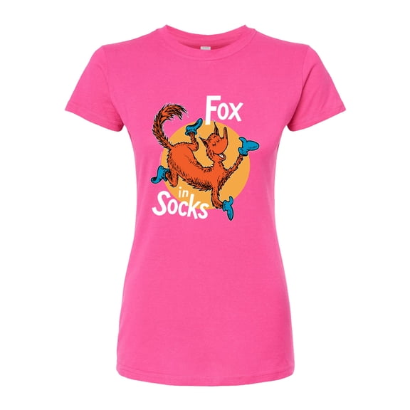 Dr. Seuss - Fox In Socks Jumping - Juniors Fitted Graphic T-Shirt