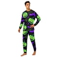 thumbnail image 2 of Halloween Pajamas, Halloween Matching Family Pajamas Green Pumpkin Bat Print Long Sleeve 2Pcs Pj Set Soft Sleepwear Nightwear Loungewear Holiday Party Costume Festive Cool Spooky Season for Family, 2 of 6