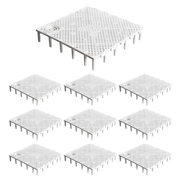 crativent 10Pcs Fish Tank Bottom Filter Plate Plate Filter Suction White 14.5x14.5x2.5cm