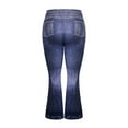 thumbnail image 4 of Gvmfive Women Plus Size Casual Fake Denim Print Flared Pants, 4 of 4
