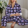 thumbnail image 6 of Daiia flower Skull rose for Women's Long-Sleeved Pajama Set – Soft & Comfortable Sleepwear Button-Up Pajamas Cozy Lounge Wear-XX-Large, 6 of 7
