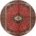 thumbnail image 1 of Ahgly Company Indoor Round Traditional Orange Salmon Pink Persian Area Rugs, 3' Round, 1 of 6