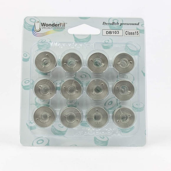 Wonderfil Specialty Threads Decobob Bobinas Preenrolladas Clase 15 - Gris