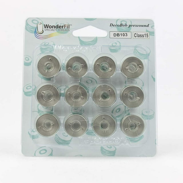 Wonderfil Specialty Threads Decobob Bobinas Preenrolladas Clase 15 - Gris