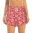 thumbnail image 4 of Lsque Red Hibiscus Flower Printed Women's Running Shorts with Liner Pockets,Elastic Quick Dry Workout Athletic Gym Yoga Shorts,Womens High Waist Shorts-XX-Large, 4 of 9