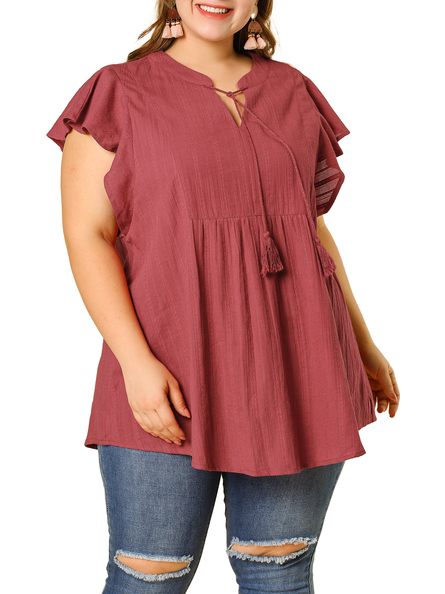 plus size flutter top
