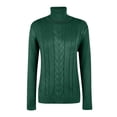 thumbnail image 7 of Women's Fashionable Solid Color High Neck Long Sleeved Sweater Pullover Sweater Top for Fall Winter Comfortable Everyday Fashion,Green,S, 7 of 7
