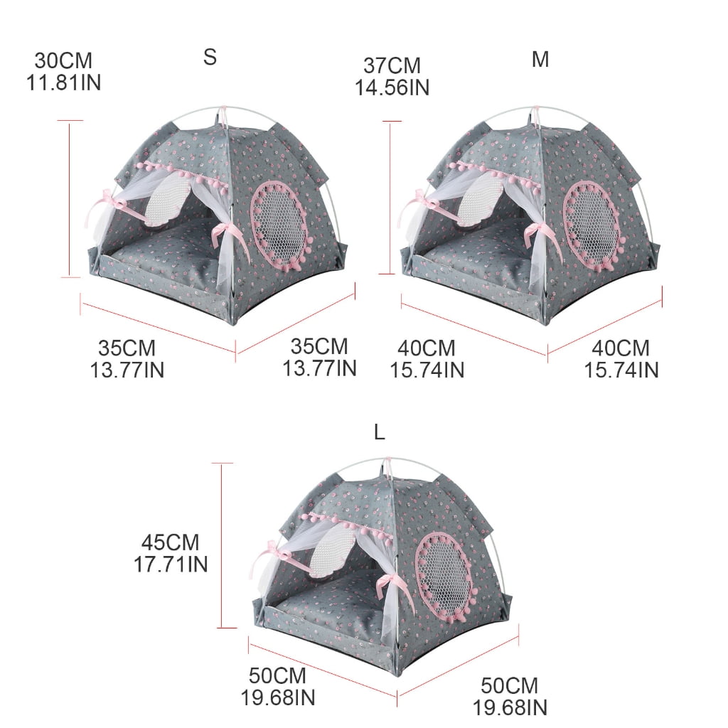 Necvior Pet Tent House Dogs Bed Portable Removable Lightweight Teepee Puppies Indoor Outdoor Kennels Cave