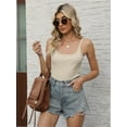 thumbnail image 3 of Women's Tank Tops Scoop Neck Slim Fitted Spaghetti Strap Summer Tops Sleeveless Casual Tank Tops Basic Fashion Trendy Shirts, 3 of 6